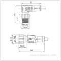 M12 male angle to female straight connection